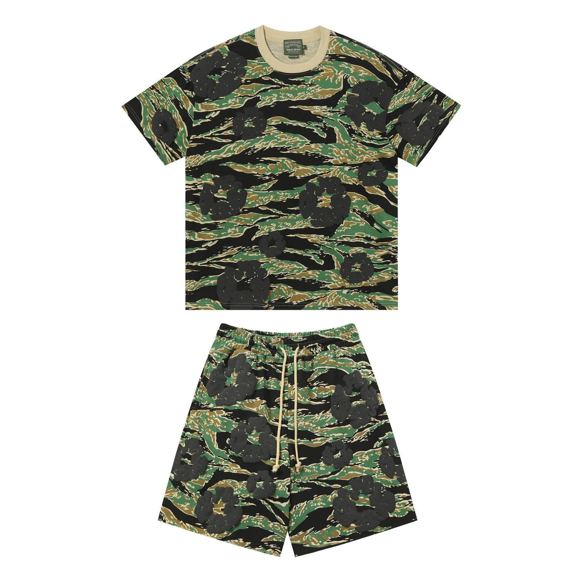 DENIM TEARS Cotton Flower Camo Short-Sleeve Set — front